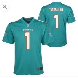 Official Youth Miami Dolphins Tua Tagovailoa Nike Aqua Game Jersey